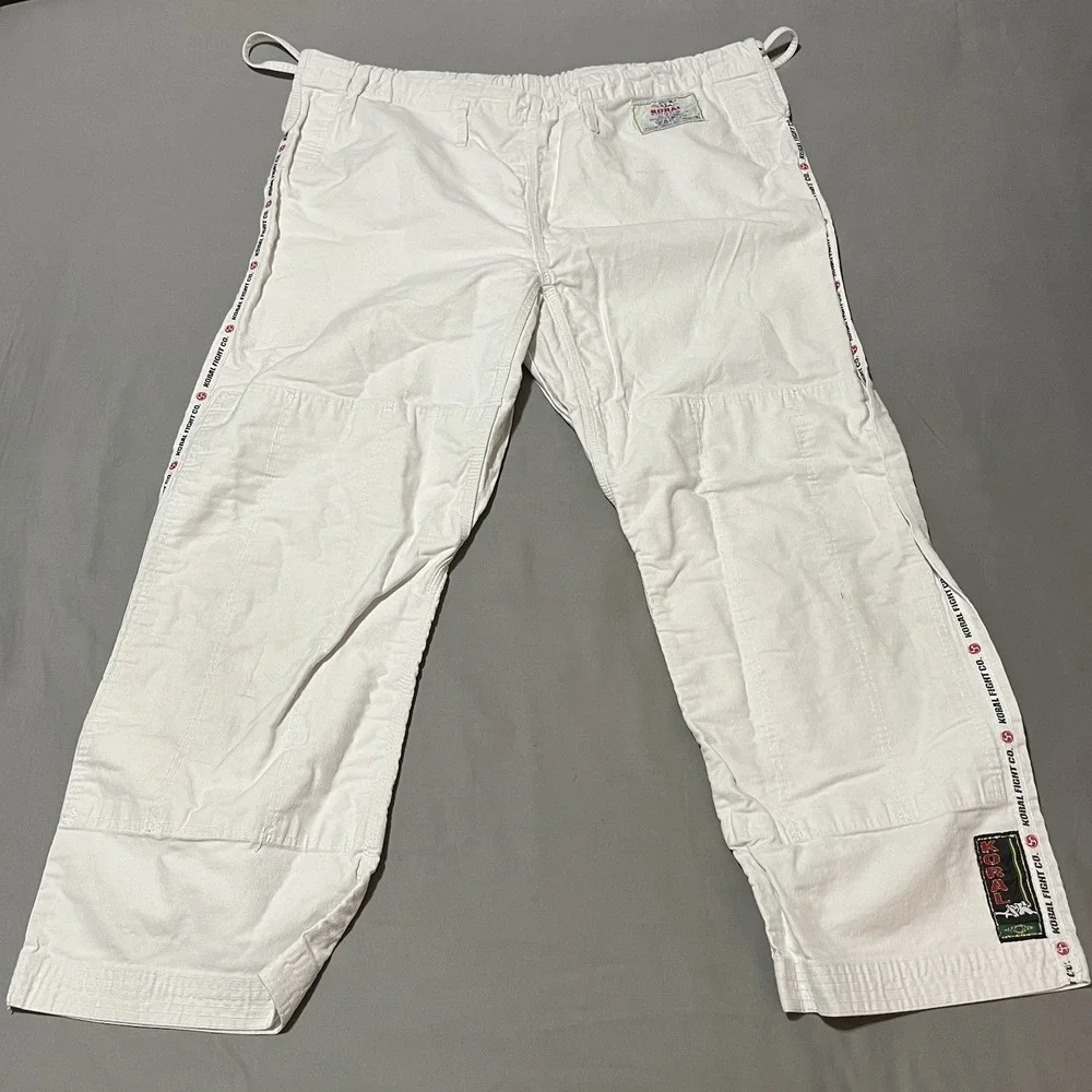 Jiu Jitsu Gi Pants Koral Fight Co Size A4 MKM White Karate Ninja Kickboxing - Picture 1 of 9
